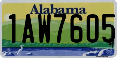 AL license plate 1AW7605