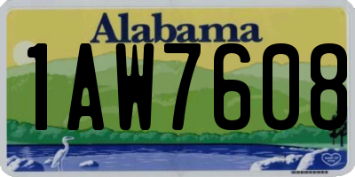 AL license plate 1AW7608