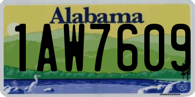 AL license plate 1AW7609