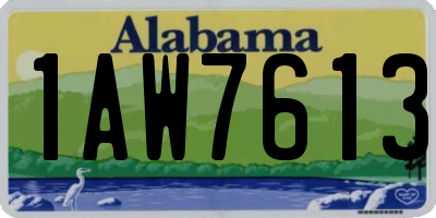 AL license plate 1AW7613