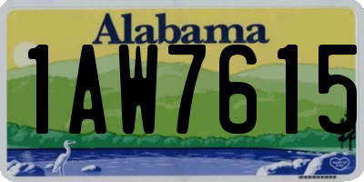 AL license plate 1AW7615