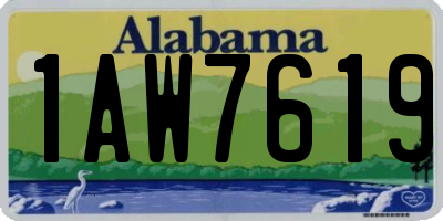 AL license plate 1AW7619