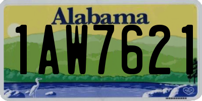 AL license plate 1AW7621