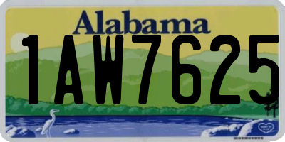 AL license plate 1AW7625
