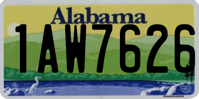 AL license plate 1AW7626