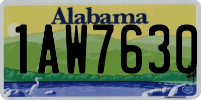 AL license plate 1AW7630