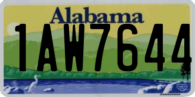 AL license plate 1AW7644