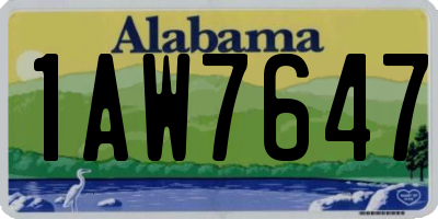 AL license plate 1AW7647