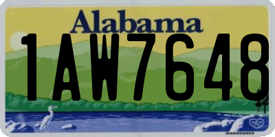 AL license plate 1AW7648