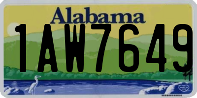 AL license plate 1AW7649