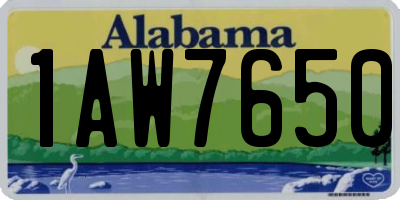 AL license plate 1AW7650