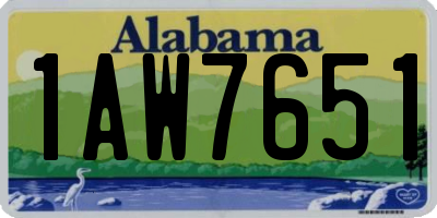AL license plate 1AW7651