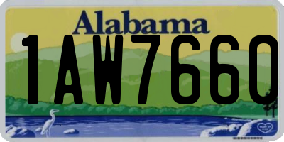 AL license plate 1AW7660