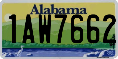 AL license plate 1AW7662