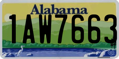 AL license plate 1AW7663