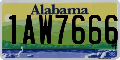AL license plate 1AW7666