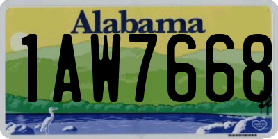 AL license plate 1AW7668