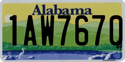 AL license plate 1AW7670