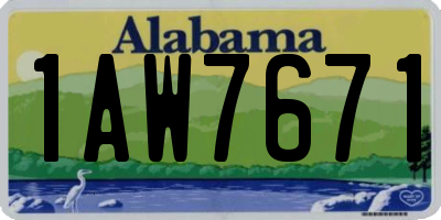 AL license plate 1AW7671