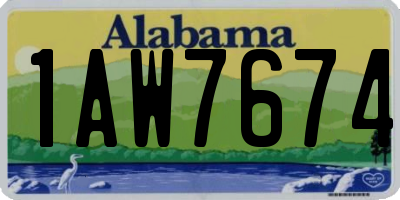 AL license plate 1AW7674