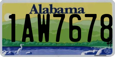 AL license plate 1AW7678