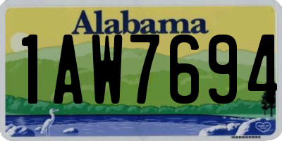 AL license plate 1AW7694