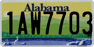 AL license plate 1AW7703