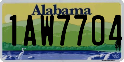 AL license plate 1AW7704