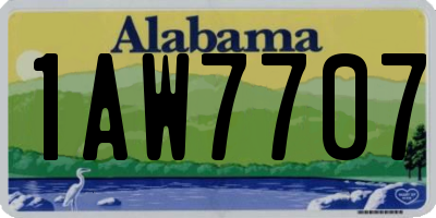 AL license plate 1AW7707