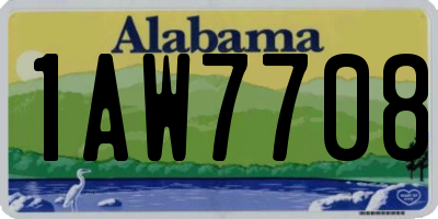 AL license plate 1AW7708