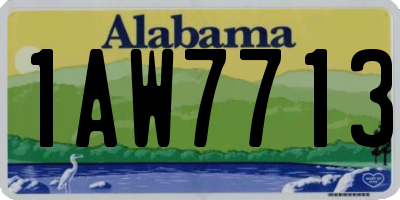 AL license plate 1AW7713