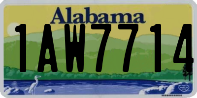 AL license plate 1AW7714