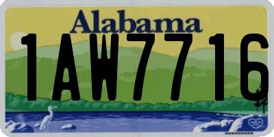 AL license plate 1AW7716