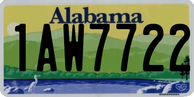 AL license plate 1AW7722
