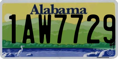 AL license plate 1AW7729