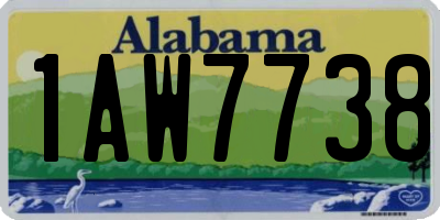 AL license plate 1AW7738