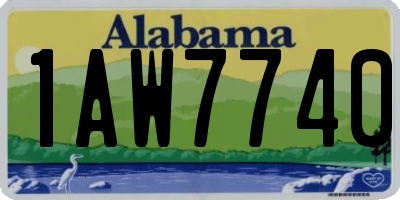 AL license plate 1AW7740