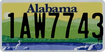 AL license plate 1AW7743