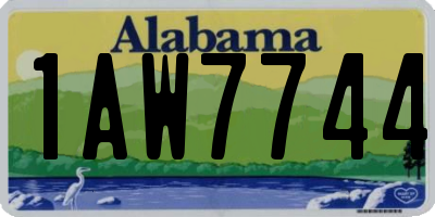 AL license plate 1AW7744