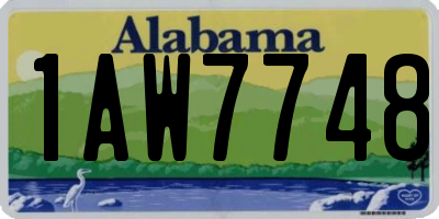 AL license plate 1AW7748