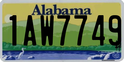 AL license plate 1AW7749