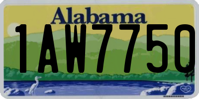 AL license plate 1AW7750