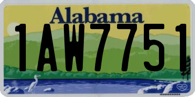 AL license plate 1AW7751