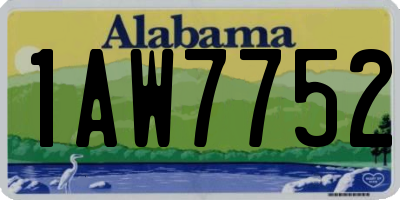 AL license plate 1AW7752