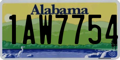 AL license plate 1AW7754