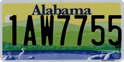 AL license plate 1AW7755