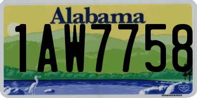 AL license plate 1AW7758