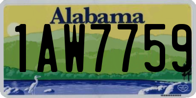AL license plate 1AW7759