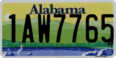 AL license plate 1AW7765