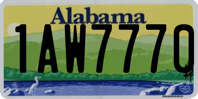 AL license plate 1AW7770